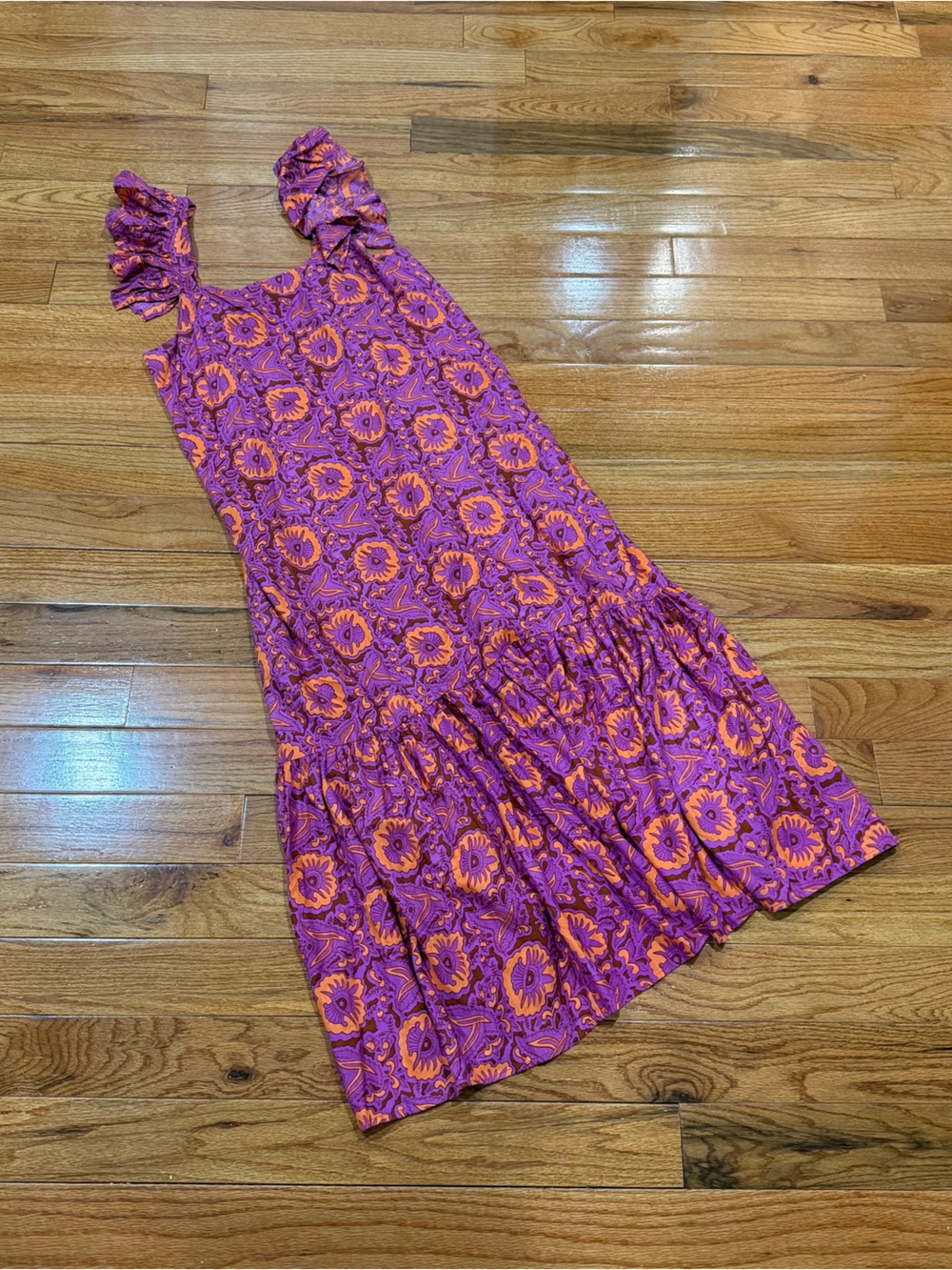 House of Harlow 1960 Purple and Orange Floral Maxi Dress - L - Picture 2 of 7